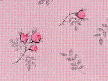 Load image into Gallery viewer, Vintage Fabric - Dotted Swiss - Cotton - Flocked Dots - Pink Roses - By the Yard - DSS59

