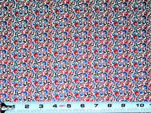 Load image into Gallery viewer, 1930s Vintage Fabric - Cotton - Floral - Red White Blue - By the Yard - VCS733
