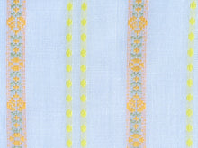 Load image into Gallery viewer, Vintage Fabric - Jacquard Weave - Cotton - Floral Yellow Stripe - Fabric Remnant - JCQ55
