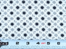 Load image into Gallery viewer, Vintage Fabric - Cotton  - Foulard Paisley - Black &amp; White - Fabric Remnant - VCG305
