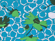 Load image into Gallery viewer, 1960s 1970s Retro Fabric - Cotton - Green Floral - Fabric Remnant - 6C276

