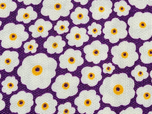 Load image into Gallery viewer, Vintage Fabric - Cotton - Floral White &amp; Yellow - Purple - By the Yard - VCL738
