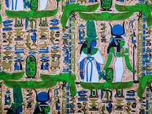 Load image into Gallery viewer, Vintage Fabric - Cotton - Egyptian Queen King Hieroglyphics  - Fabric Remnant - VCW755
