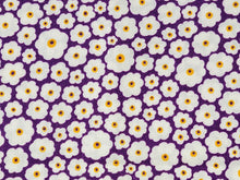 Load image into Gallery viewer, Vintage Fabric - Cotton - Floral White &amp; Yellow - Purple - By the Yard - VCL738
