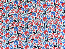 Load image into Gallery viewer, 1930s Vintage Fabric - Cotton - Floral - Red White Blue - By the Yard - VCS733
