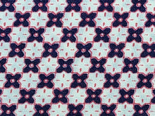 Load image into Gallery viewer, Vintage Fabric - Rayon - Small Allover Red White Blue Daisy - Fabric Remnant - RAY320
