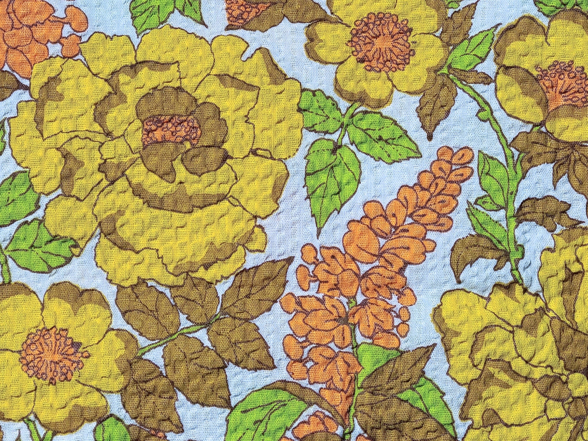 retro dress fabric Retro Circles & Florals, Brushed Poly Print