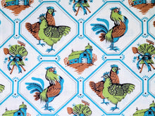 Load image into Gallery viewer, Vintage Fabric - Cotton - Rooster and Chickens on the Farm - By the Yard - VCW190
