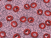 Load image into Gallery viewer, 1930s Vintage Fabric - Cotton - Floral - Red on Pink - By the Yard - VCS734
