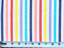 Load image into Gallery viewer, 1960s 1970s Retro Fabric - Seersucker - Striped - Fabric Remnant - 6SR790
