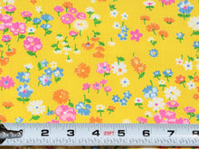 Load image into Gallery viewer, 1960s 1970s Retro Fabric - Cotton - Mustard Yellow Floral - By the Yard - 6C282

