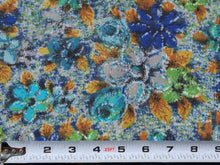 Load image into Gallery viewer, 1960s 1970s Retro Fabric - Cotton - Roses  - Fabric Remnant - 6C726

