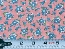 Load image into Gallery viewer, 1930s Vintage Fabric - Cotton - Floral - Blue on Pink - By the Yard - VCS754
