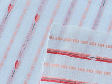 Load image into Gallery viewer, Vintage Fabric - Jacquard Weave - Cotton - Pink Tulip Stripe - Fabric Remnant - JCQ50
