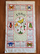 Load image into Gallery viewer, 1986 Vintage Calendar Towel - Linen - Butterfly - TWLC208
