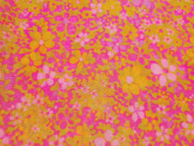 Load image into Gallery viewer, 1960s 1970s Retro Fabric - Cotton - Voile - Vibrant Pink Orange Floral  - 6VLE65

