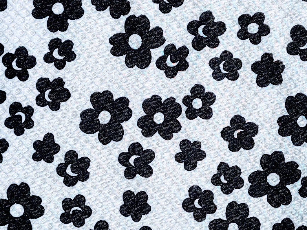 1960s 1970s Retro Fabric - Cotton - Honeycomb Daisy  - Fabric Remnant - 6C212