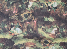 Load image into Gallery viewer, 1960s 1970s Retro Fabric - Polyester - The Picnic - Carl Spitzweg - Fabric Remnant - 6P101
