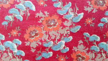 Load image into Gallery viewer, 1930s Vintage Fabric - Cotton - Flannel - Floral - Red Raspberry - Fabric Remnant - VFL100
