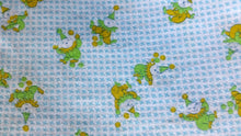 Load image into Gallery viewer, 1950s Vintage Fabric - Flannel - Bear Clown - Blue - Fabric Remnant - SLRM101
