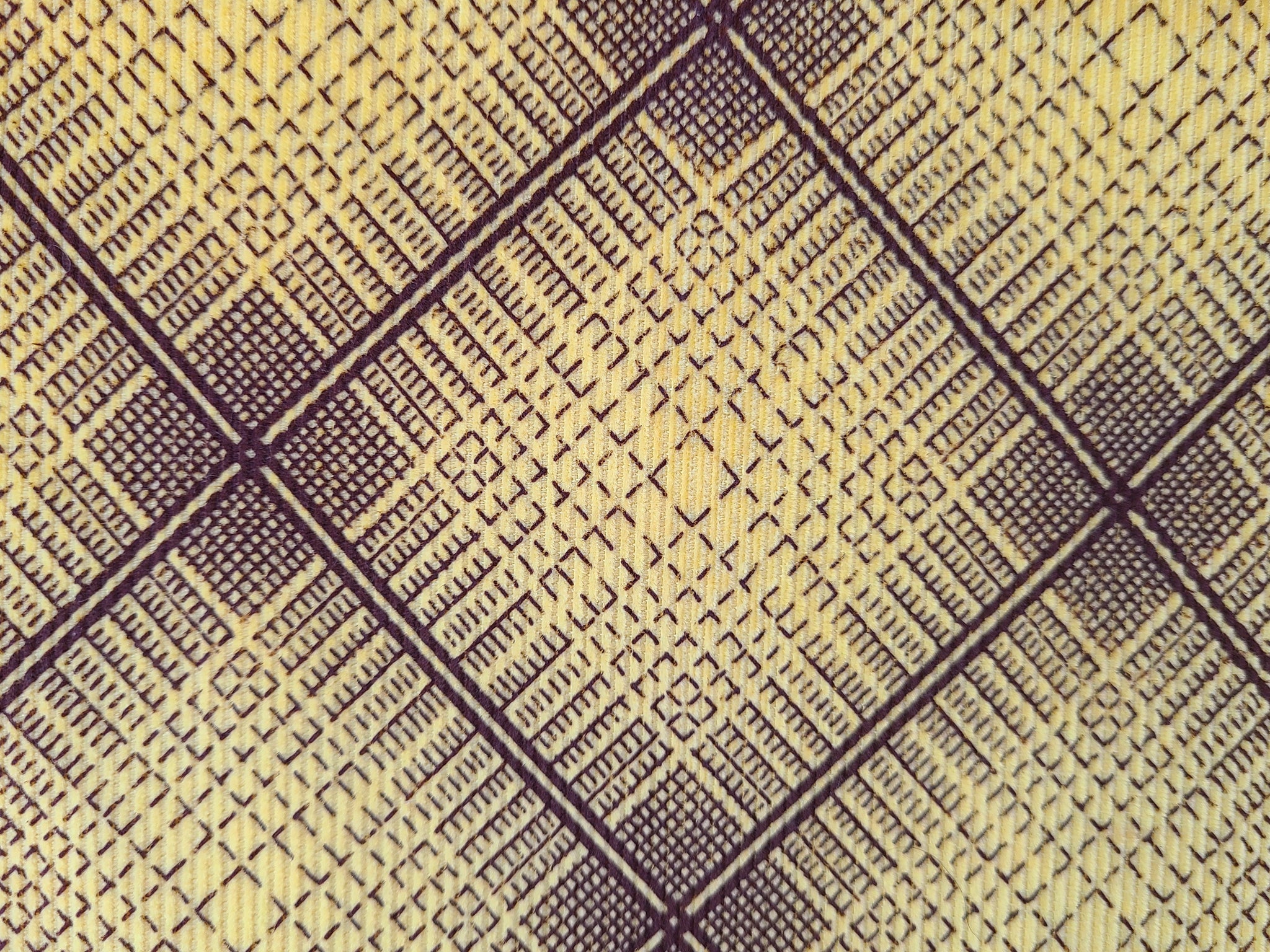 Vintage corduroy fabric fine cotton retro ornate pattern selling yellow red green wide