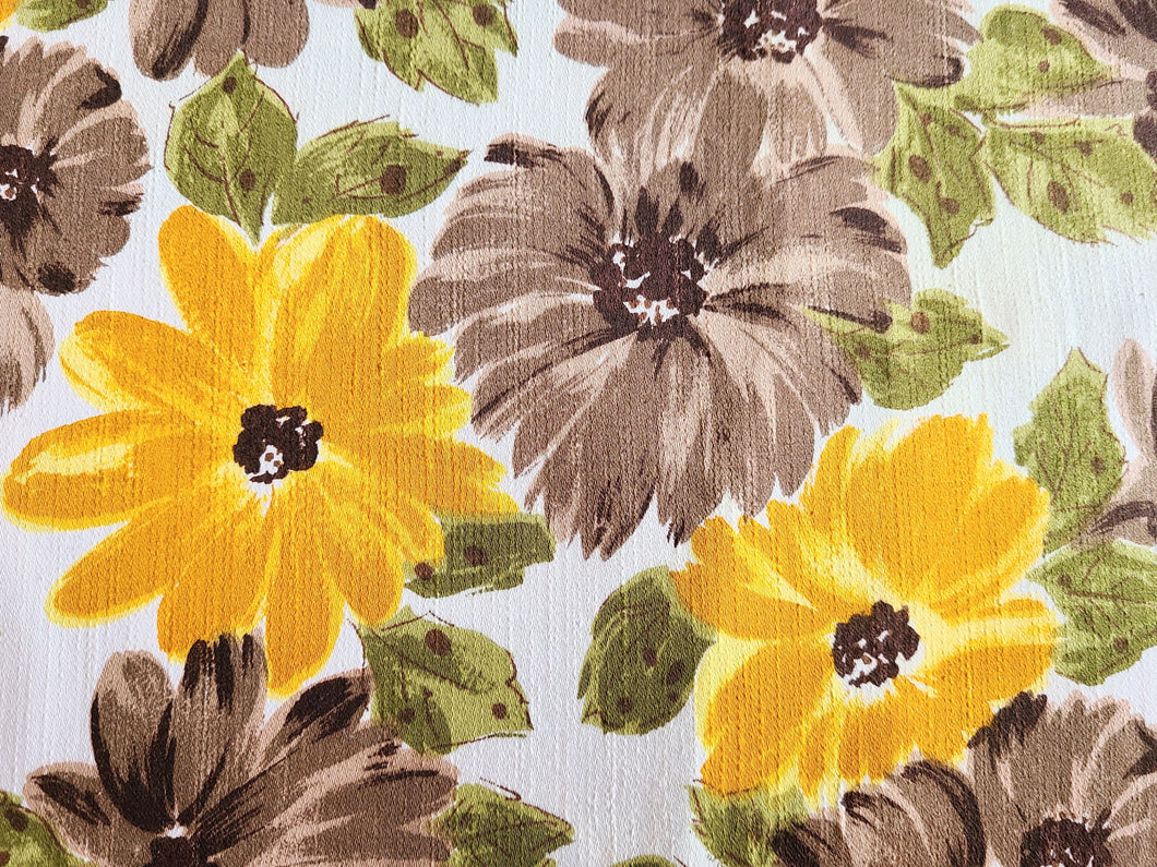 Vintage Fabric - Cotton - Yellow Floral - By the Yard - VCL505