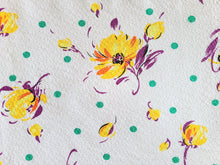 Load image into Gallery viewer, Retro Fabric - Cotton - Seersucker - Dots Floral - Fabric Remnant - 6SR78
