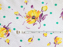 Load image into Gallery viewer, Retro Fabric - Cotton - Seersucker - Dots Floral - Fabric Remnant - 6SR78
