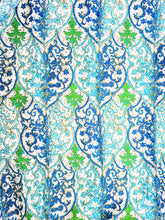 Load image into Gallery viewer, 1960s 1970s Retro Fabric - Home Decorating - Blue, Green - By the yard - 6HD88
