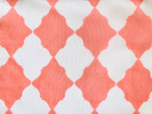 Load image into Gallery viewer, 1960s 1970s Retro Fabric - Voile  - Lattice - Coral - By the Yard - 6VL355
