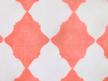 Load image into Gallery viewer, 1960s 1970s Retro Fabric - Voile  - Lattice - Coral - By the Yard - 6VL355
