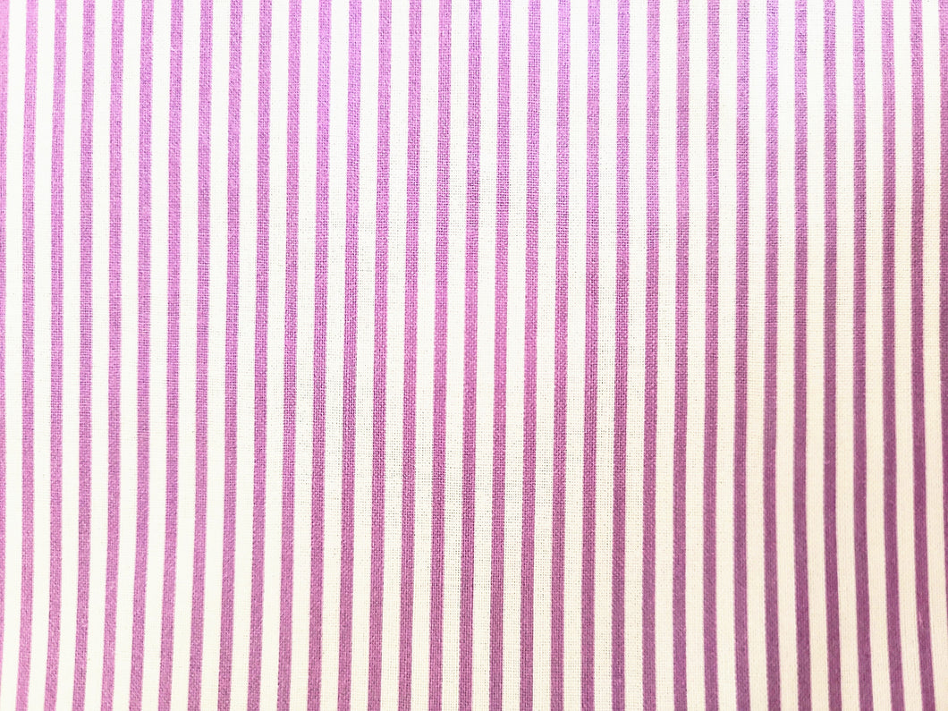 Vintage Fabric - Cotton - Printed Mini Pin Stripes - Purple - Fabric Remnant - VCGST5