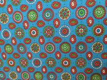 Load image into Gallery viewer, Vintage Fabric - Cotton  - Foulard Paisley - Blue - Fabric Remnant - VCG300
