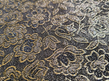 Load image into Gallery viewer, Vintage Fabric - Brocade - Floral - Gold, Black - Fabric Remnant - BRK95
