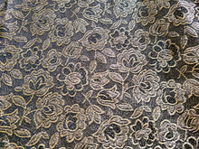 Load image into Gallery viewer, Vintage Fabric - Brocade - Floral - Gold, Black - Fabric Remnant - BRK95
