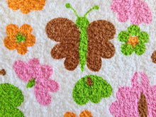 Load image into Gallery viewer, 1960s 1970s Retro Fabric - Cotton - Terrycloth - Butterfly - Fabric Remnant - 6TR73
