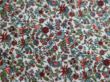 Load image into Gallery viewer, Vintage Fabric - Cotton  - Botanical - Blue, Red - By the Yard - VCS512
