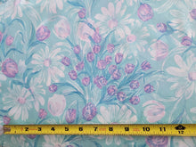 Load image into Gallery viewer, Vintage Fabric - Cotton - Sky Blue Floral - Fabric Remnant - VCL556

