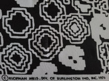 Load image into Gallery viewer, 1971 Retro Fabric - Polyester Crepe - Spiral - Black and White - Fabric Remnant - 6PC49
