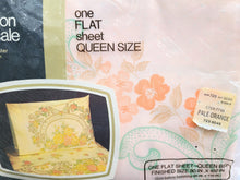 Load image into Gallery viewer, Vintage Bed Sheet Set - Queen - Garland Peach Floral - JC Penney - BDQST385
