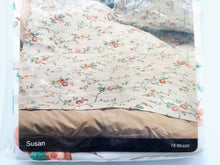 Load image into Gallery viewer, Vintage Pillowcases - Standard - &quot;Susan&quot; - Floral &amp; Stripe - BDP217
