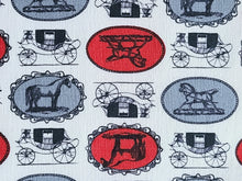 Load image into Gallery viewer, Vintage Fabric - Cotton - Horse and Carriage - By the Yard - VCW1816

