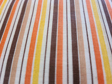 Load image into Gallery viewer, 1930s Vintage Fabric - Cotton - Stripe - Orange Yellow Brown White - By the Yard - VCG7
