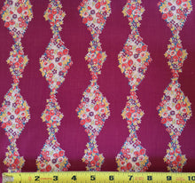 Load image into Gallery viewer, 1930s Vintage Fabric - Cotton - Garland - Burgundy Background - By the Yard - VCL193
