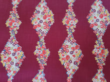 Load image into Gallery viewer, 1930s Vintage Fabric - Cotton - Garland - Burgundy Background - By the Yard - VCL193
