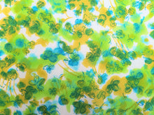 Load image into Gallery viewer, 1960s 1970s Retro Fabric - Cotton - Dreamy Lime Floral - By the Yard - 6C440

