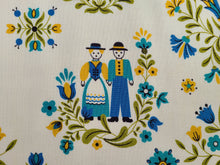 Load image into Gallery viewer, 1960s 1970s Retro Fabric - Cotton - Folk Art Bird - Fabric Remnant - 6C566

