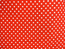 Load image into Gallery viewer, 1960s 1970s Retro Fabric - Polyester  - Polka Dots - Red - Fabric Remnant - 6P309
