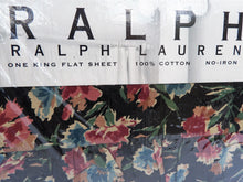 Load image into Gallery viewer, Vintage Bed Sheet - King - Flat - Ralph Lauren - Bistro Floral - BDSK55
