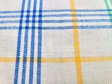Load image into Gallery viewer, Vintage Fabric - Linen - Plaid - Cream - Linen - Fabric Remnant - LN336
